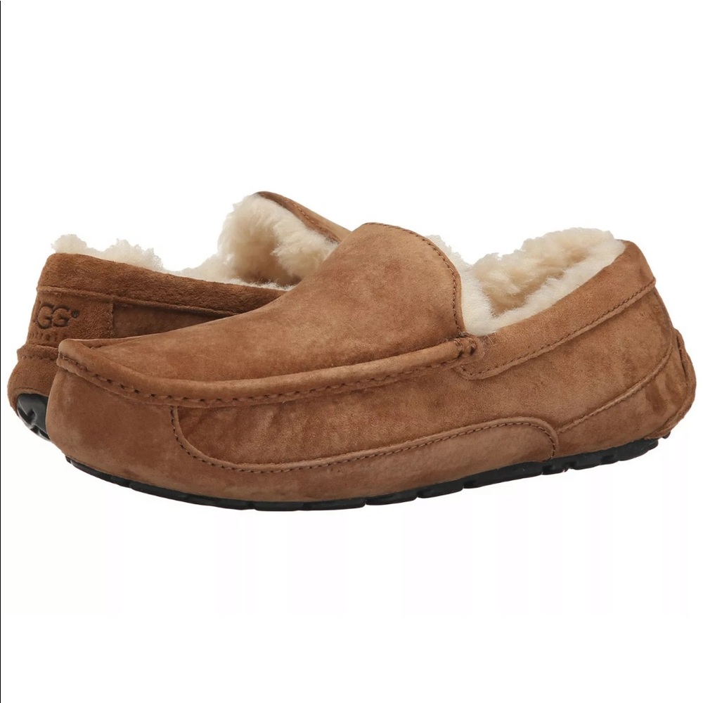 UGG Chestnut Suede Slip-On Loafers